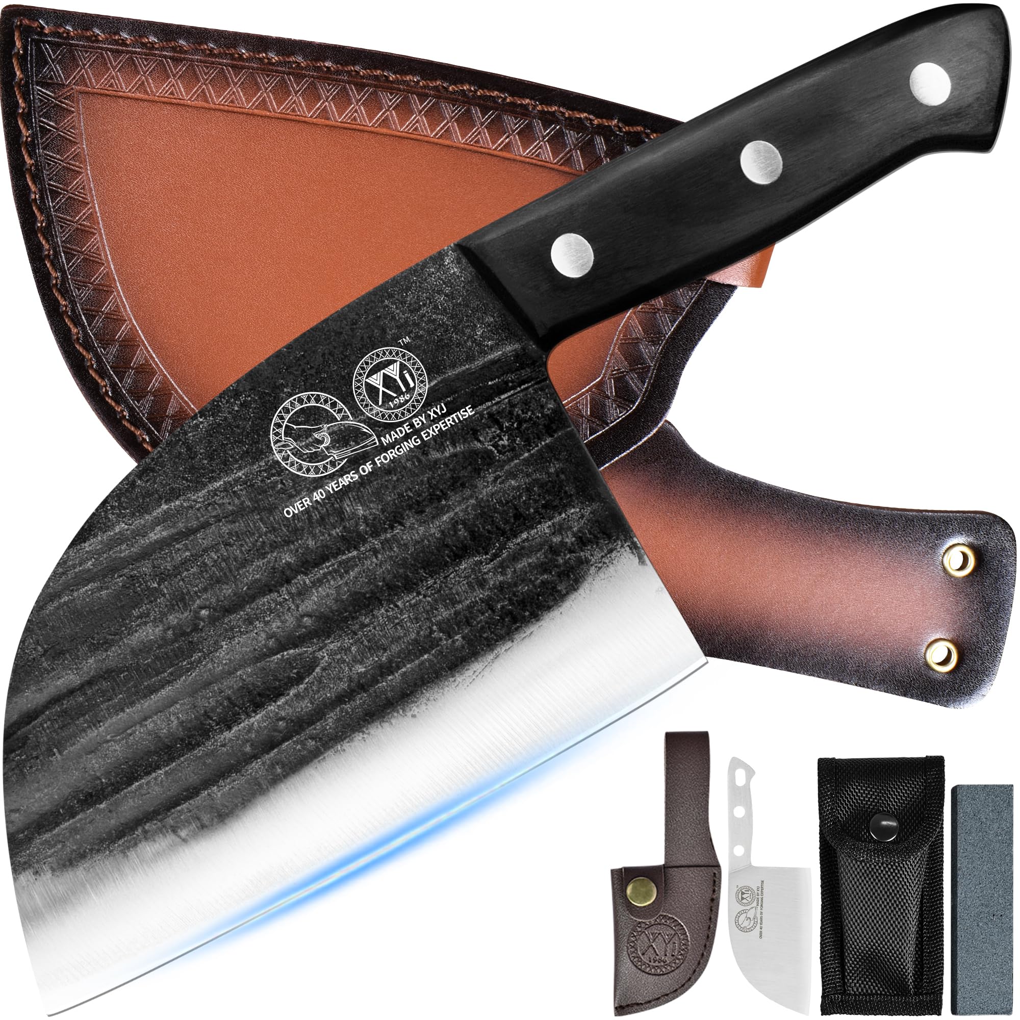 XYJ Authentic Since 1986,6 Inch Serbian Chef Knife With Sheath